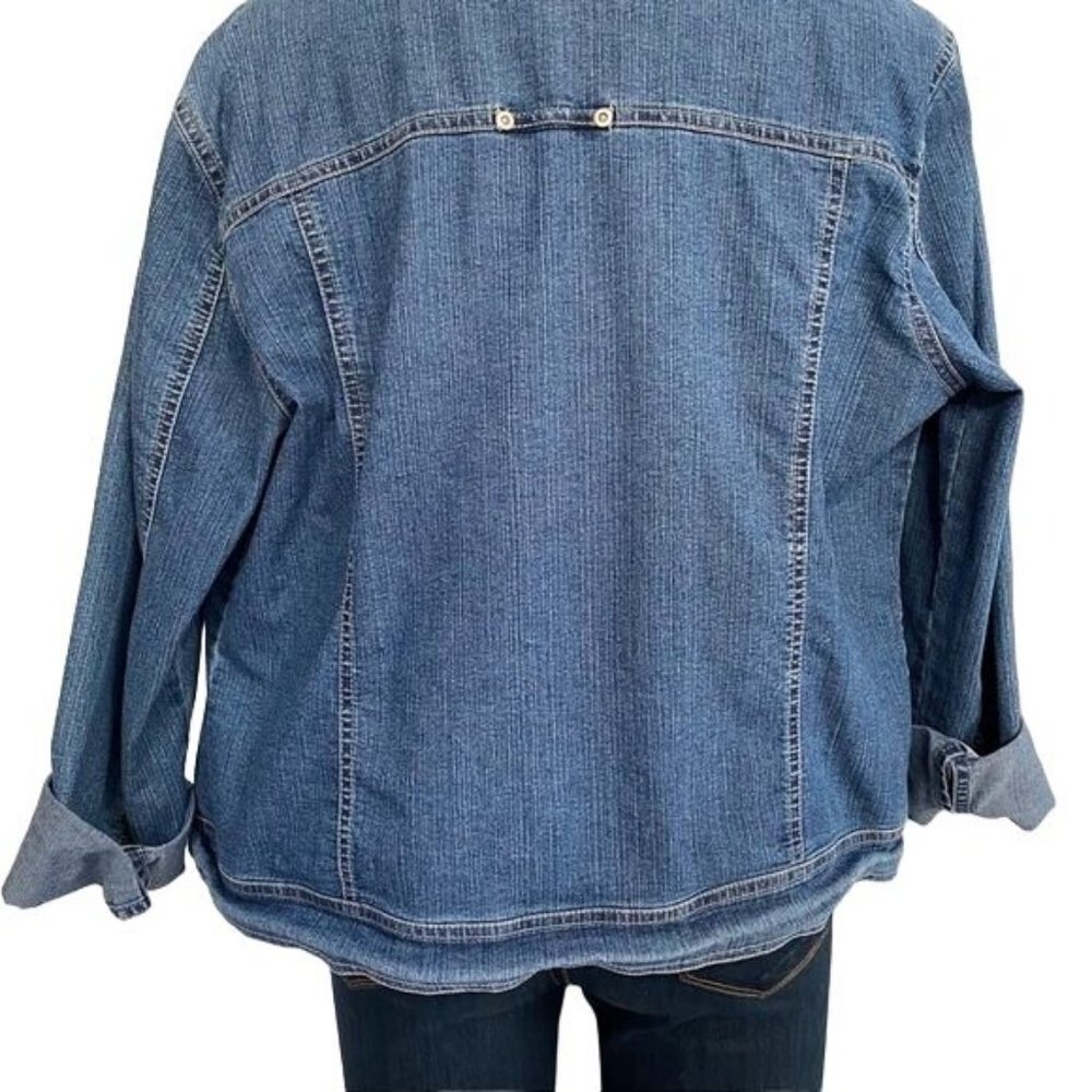 Vintage Erika Denim Jacket Blue Jean Button Down Jacket Size S - Picture 7 of 7